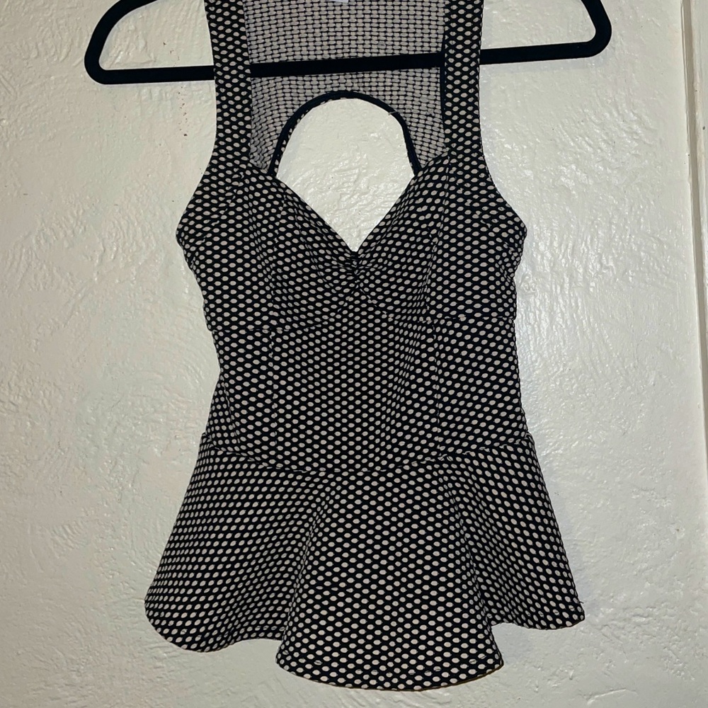 Sans Souci Polka Dot Peplum Top